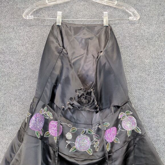 Frederick's of Hollywood Black Strapless Dress with Purple Accents - Picture 6 of 11